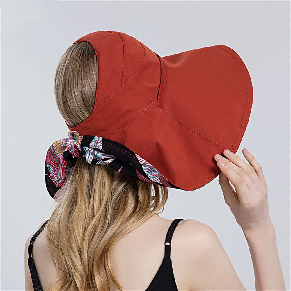 Mũ Rộng Vành Hở Chóp Có Thể Gấp Gọn Tiện Dụng Thời Trang Đi Biển Cho Nữ