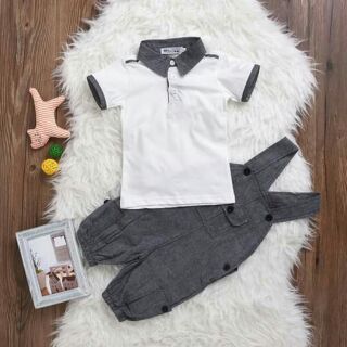 Set áo cộc quần yếm bé trai