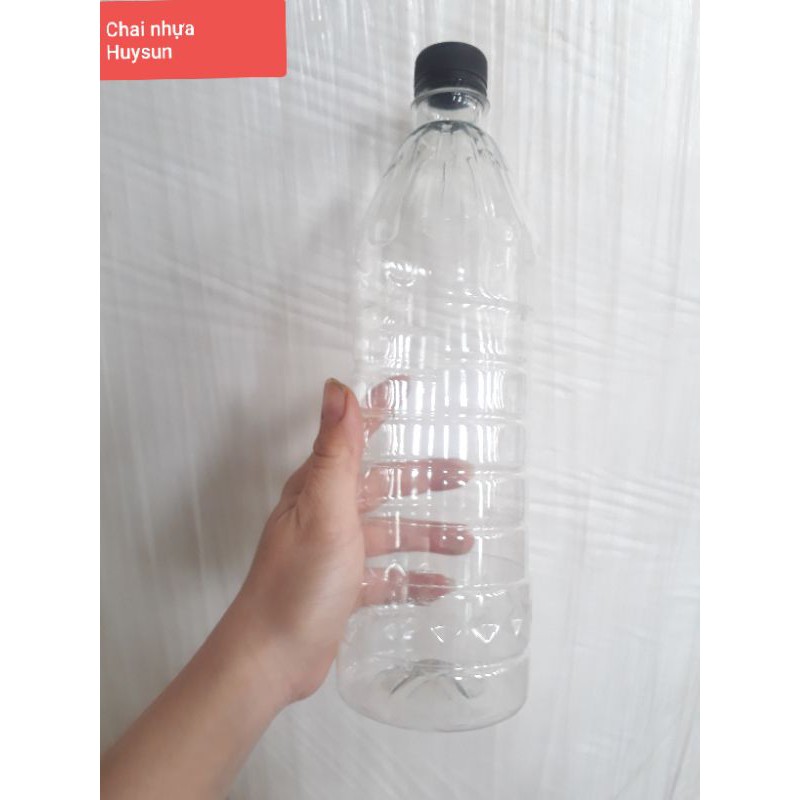 Chai nhựa 1000ml nắp đen- trắng. Chai nhựa đẹp Huysun | BigBuy360 - bigbuy360.vn