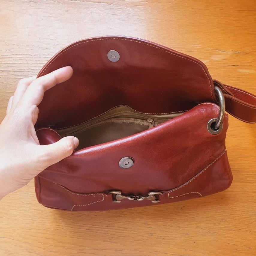 Túi đeo vai da thật vintage. Hiệu Evergreen. Made in Spain - em và nắng