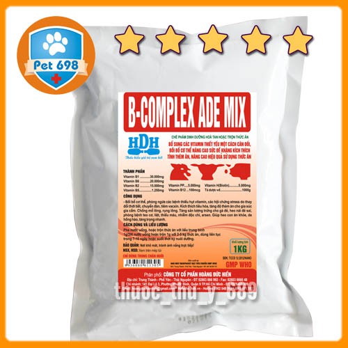 1kg Bcomplex ADE mix Cung cấp các vitamin nhóm B, nâng cao sức đề kháng, hỗ trợ tiêu hóa PET-698
