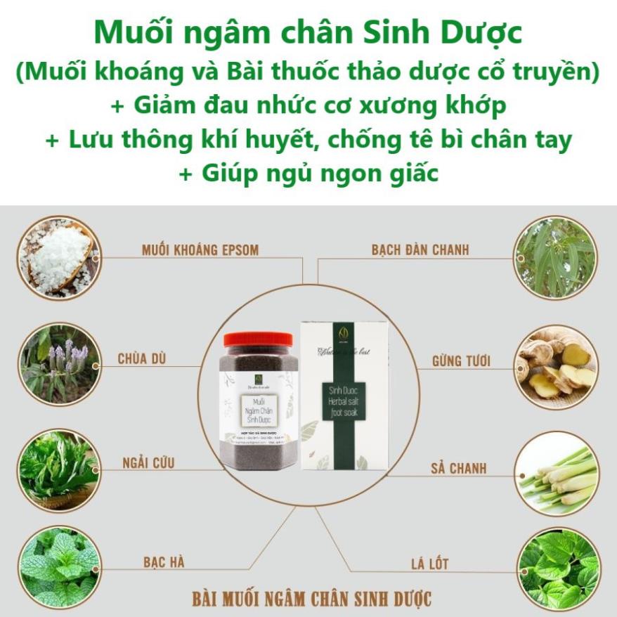 Muối ngâm chân Sinh Dược 550gr - Giảm đau nhức cơ xương khớp giúp hết chứng mất ngủ hiệu quả - Vườn Đặc Sản Sài Gòn