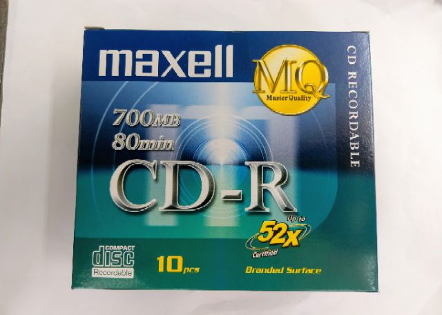 Hộp 10cái Đĩa CD-R maxell 700MB  có vỏ