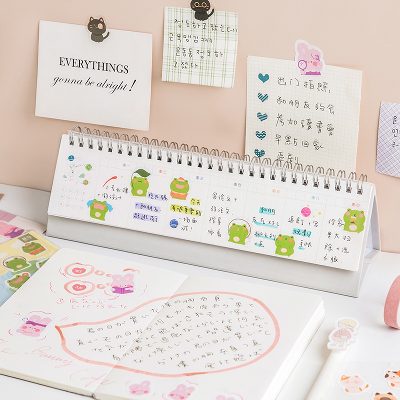 Miếng Dán Trang Trí Sổ Tay Hình Mèo Hoạt Hình Sáng Tạo DIY