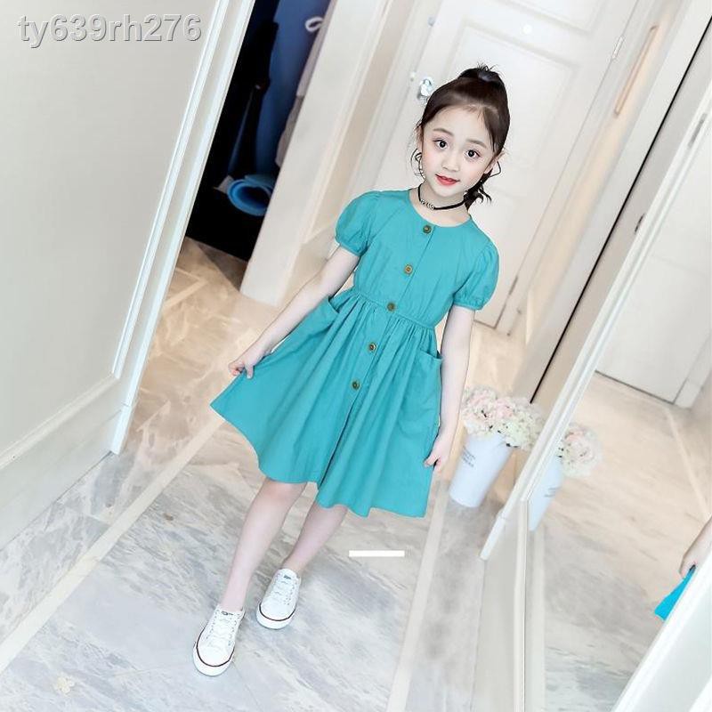 quần áo trẻ emquần bò bé gái❃❇✉đầm bé gái 2021 kiểu mới ngoại cotton mùa hè công chúa váy trẻ em trung niên