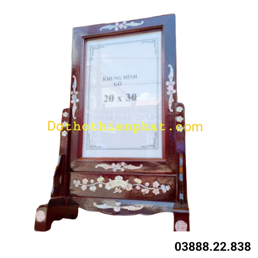 Khung hình thờ cẩn gỗ tràm màu đen 20 x 30