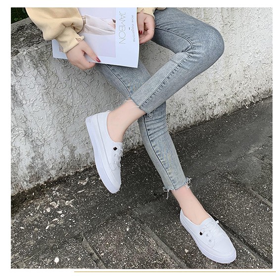 giày silipon trắng kem xinh xắn chất da pu hót trend 2021 | BigBuy360 - bigbuy360.vn