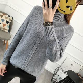 Áo len cổ tròn xẻ tà dáng mới 2017