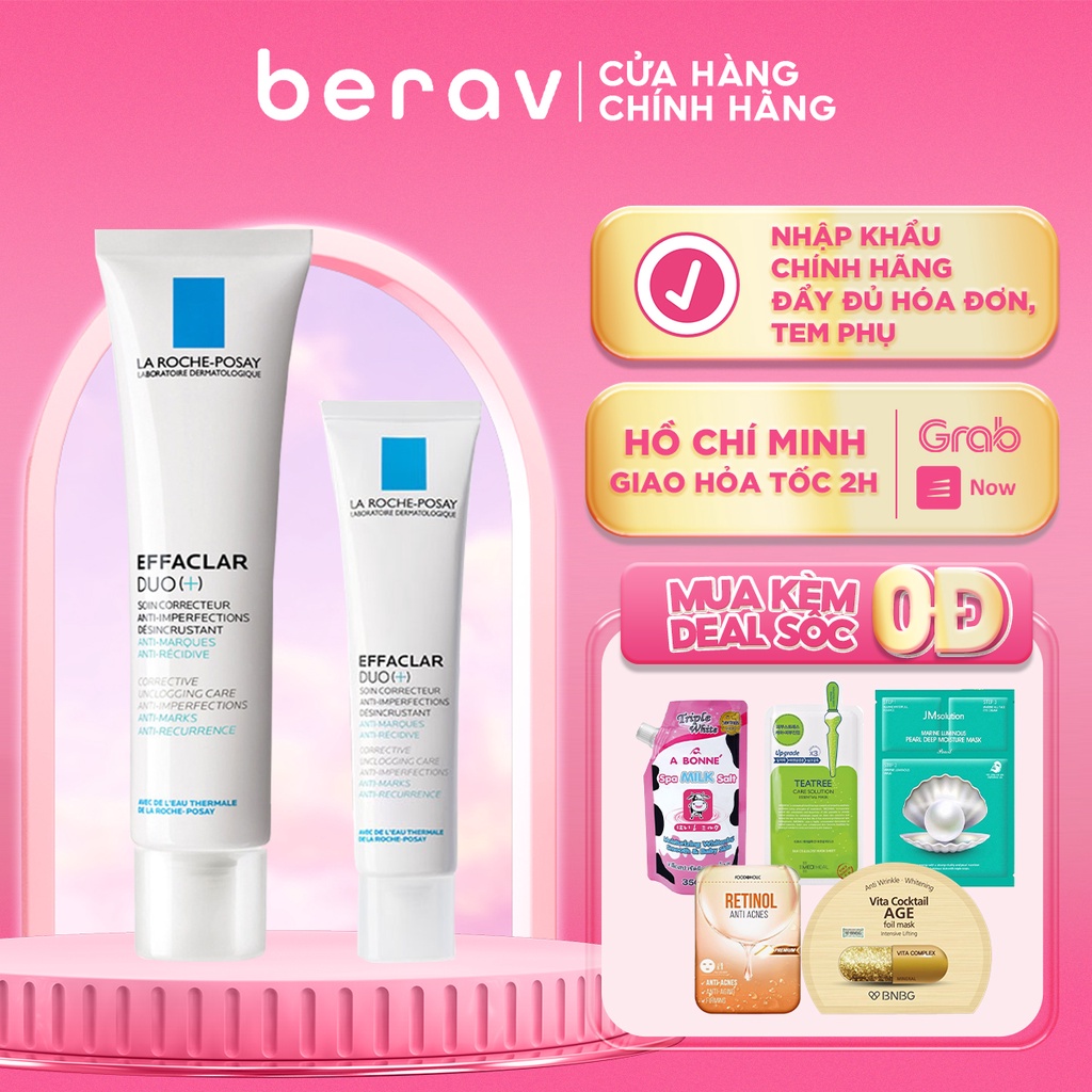 Kem giảm mụn La Roche-Posay Effaclar Duo+ thông thoáng lỗ chân lông ngừa thâm, sạch mụn đầu đen(7.5/15/40ml)