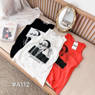 Áo ba lỗ nữ cotton xước cô gái cá tính a112