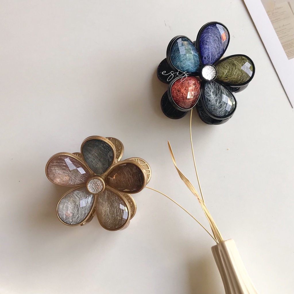 [ KEP117 ] KẸP GẮP TÓC NỮ HÌNH HOA ĐÍNH ĐÁ NGŨ SẮC CAO CẤP THIẾT KẾ HÀN QUỐC ESIS ACCESSORIES