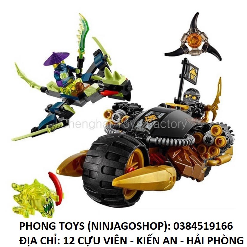 Bộ lắp ráp xếp hình Lego Ninjago Movie 70733 Lepin 06015 Lele 79119, Bela 10394 : Xe Phục Kích Hồn Ma Của Cole 211 mảnh