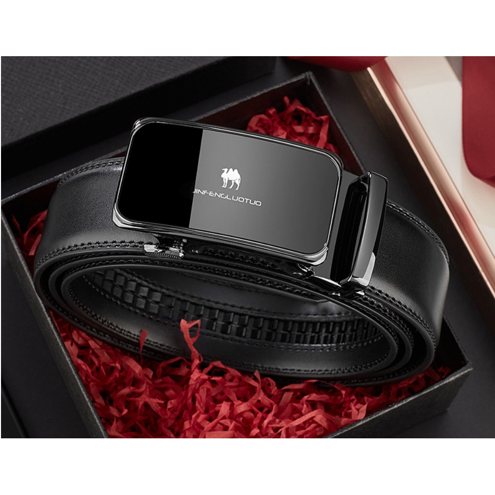 Thắt lưng nam da bò nguyên chất mặt khóa tự động hợp kim cao cấp