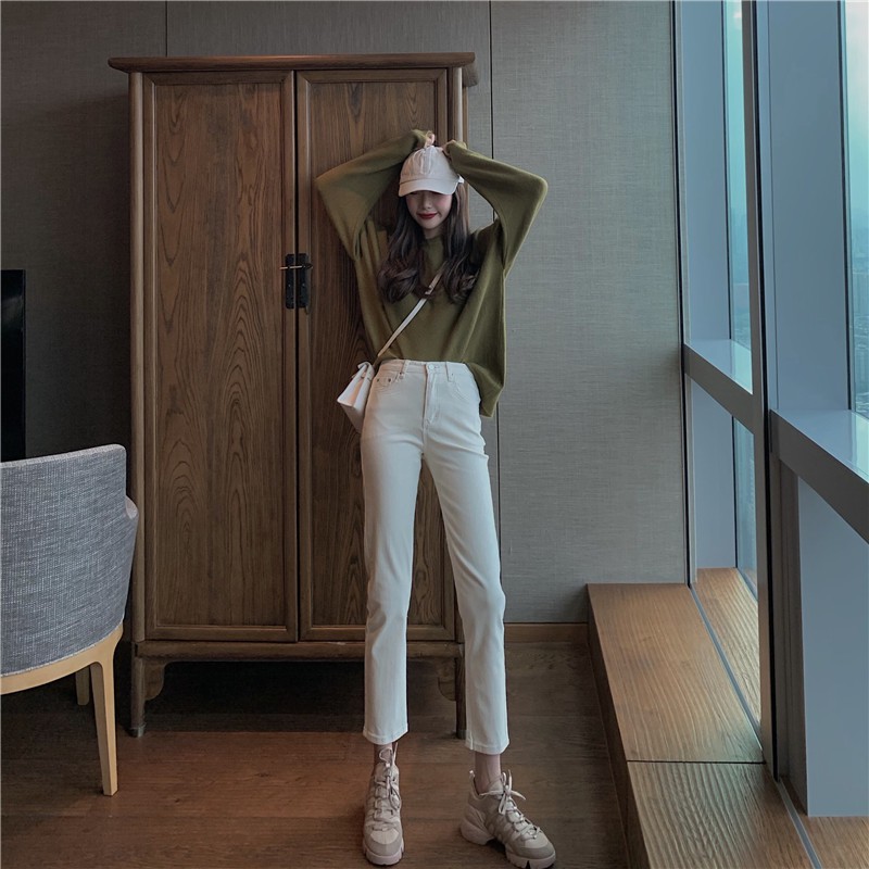 (ORDER) Quần kaki nữ ống suông thẳng thon gọn chân tôn dáng ống côn style Hàn Quốc retro năng động