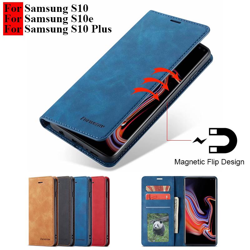 Samsung Galaxy S10 Galaxy S10e  Galaxy S10 Plus Flip Leather Cover Magnetic Wallet Case