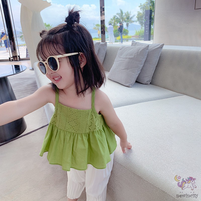 Áo hai dây thoải mái mùa hè phong cách Hàn Quốc cho bé gái