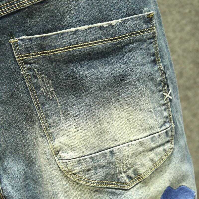 Quần jeans dáng dài thêu chữ cái phong cách Hàn Quốc cá tính trẻ trung dành cho nam