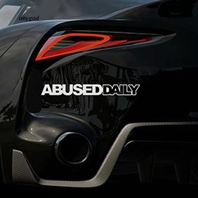 Miếng Dán Trang Trí Xe Hơi Phản Quang In Chữ Abused Daily