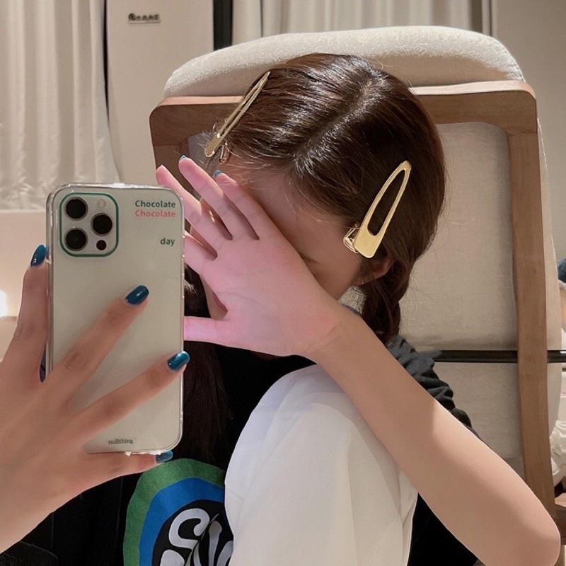 Kẹp tóc Kawaiii kim loại hình giọt nước hottrend y2k girls