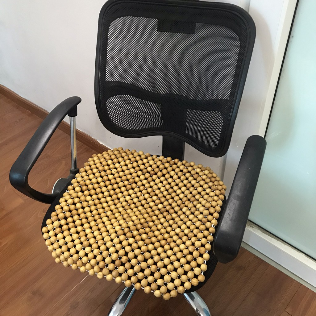 Lót ghế ô tô, văn phòng gỗ Thông📌FREESHIP📌Đệm lót ghế văn phòng hạt gỗ thông màu vàng bát cao cấp