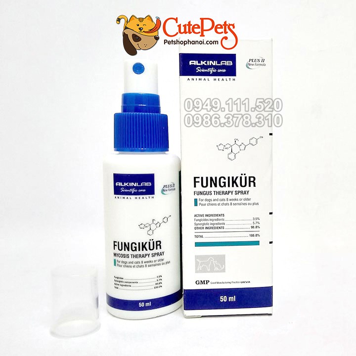 Xịt nấm cho chó mèo Alkin Fungikul 50ml cho thú cưng - CutePets phụ kiện chó mèo Pet shop Hà Nội