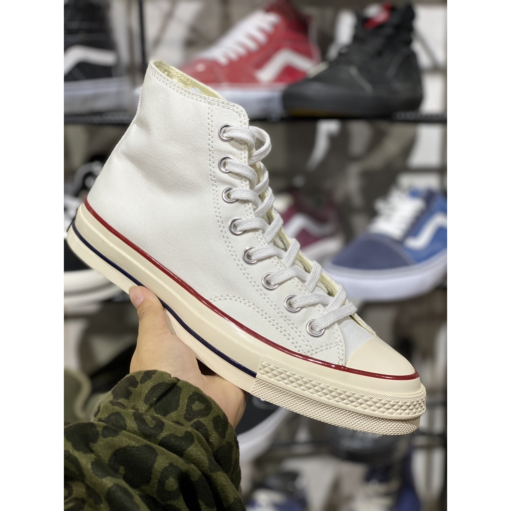 Giày Thể Thao, Giày Sneaker Trắng Cổ Cao Viền Đỏ Tiêu Chuẩn Một Một