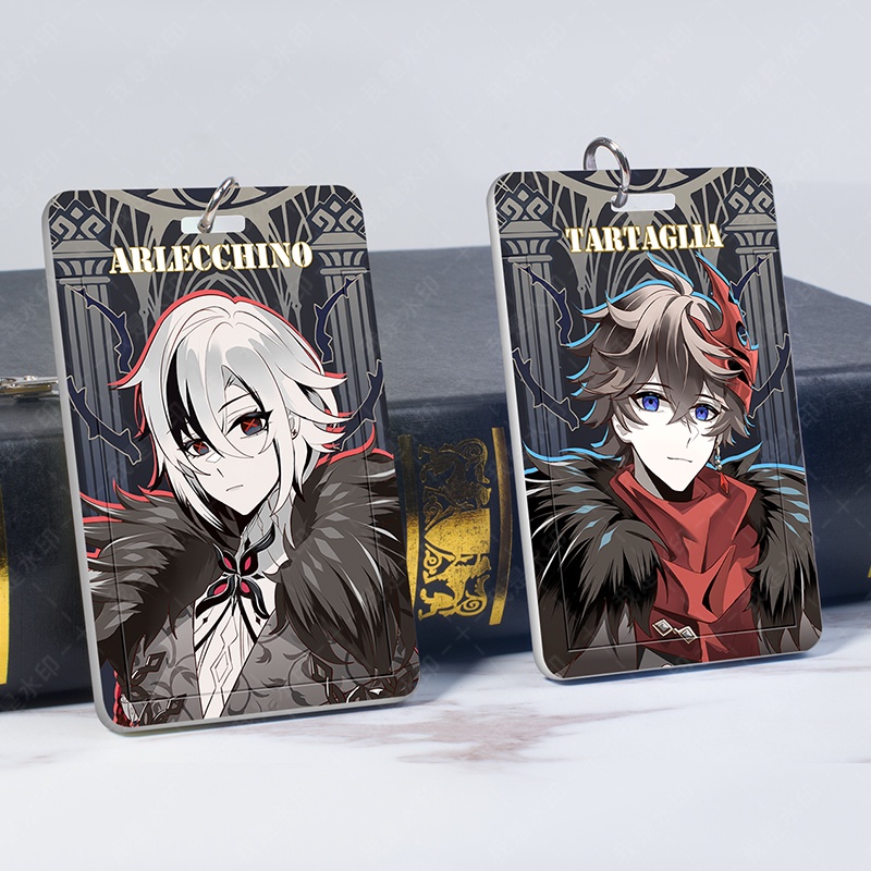 Bao Đựng Thẻ genshin Iqat Fatui Có Mặt Dây Chuyền Văn Phòng Phẩm