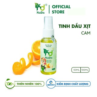 Tinh dầu xịt NADA OILS hương Cam, diệt khuẩn, khử mùi, đuổi muỗi, côn trùng, an toàn với sức khỏe