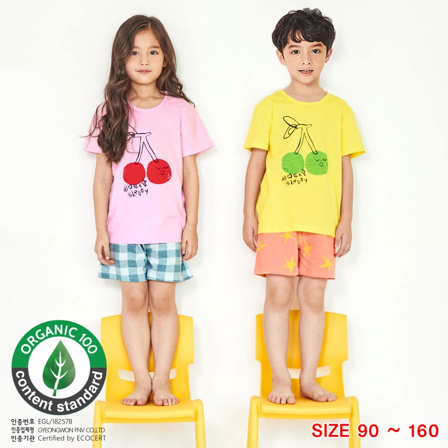 Đồ bộ ngắn tay quần áo thun cotton mịn mặc nhà mùa hè cho bé gái Unifriend Hàn Quốc U3049