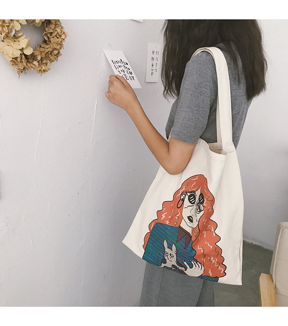 Túi Tote túi vải canvas cô gái tóc cam cực cool