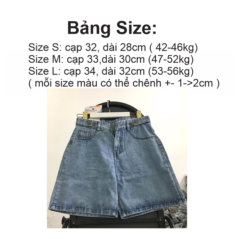 Quần Short Jean Bò Nữ Dáng Ngố Lửng Ống Rộng Chất Jean Trơn Mền Dày Xịn Quần Đùi Bò 5 Khuy Cạp Cao [Video + Ảnh Thật]