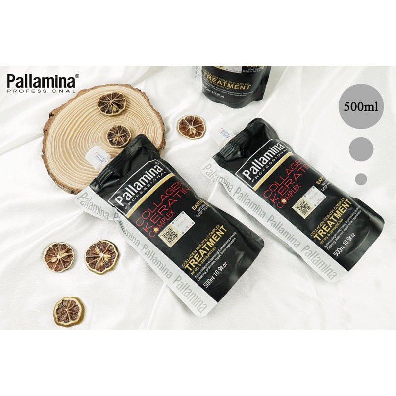 PALLAMINA- Dầu Hấp Ủ Tóc Dưỡng Ẩm Phục Hồi Siêu Mềm Mượt Colagen -Keratin Pallamina 500ml