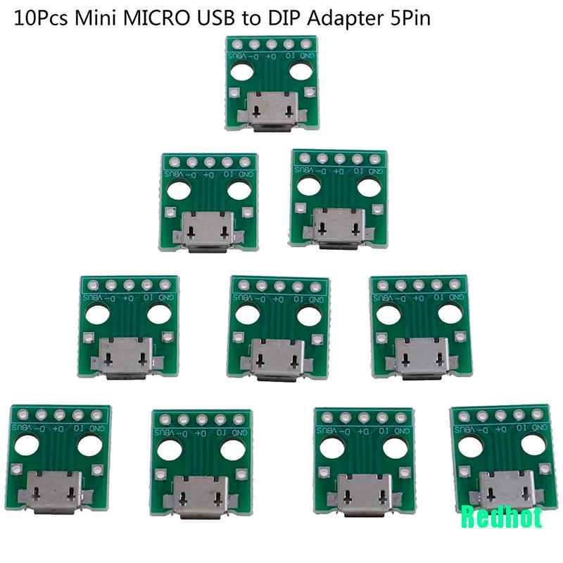 Set 10 Bảng Mạch Chuyển Đổi micro USB Sang DIP 5-Pin Chất Lượng Cao