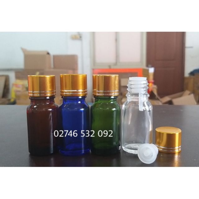 Chai Tinh Dầu 10ml Nắp Nhỏ Giọt Vàng Thân Nhiều Màu Siêu Xinh