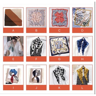 Khăn turban lụa vuông choàng cổ size 70x70cm