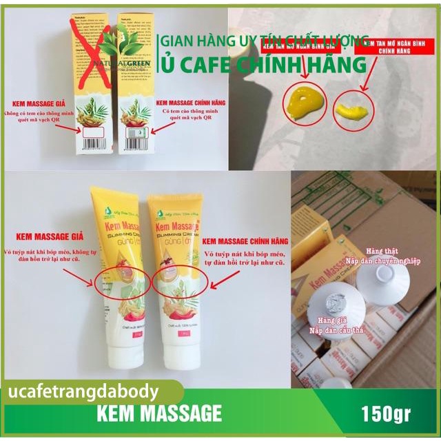 Kem massage tan mỡ Ngân Bình tuýp 150gr, kem giảm mỡ bụng sau sinh chiết xuất gừng ớt gia truyền [Tặng thước dây đo]