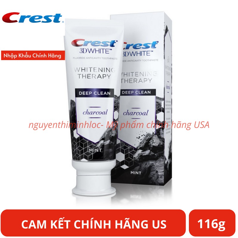 Kem đánh răng than hoạt tính Crest 3D White Charcoal