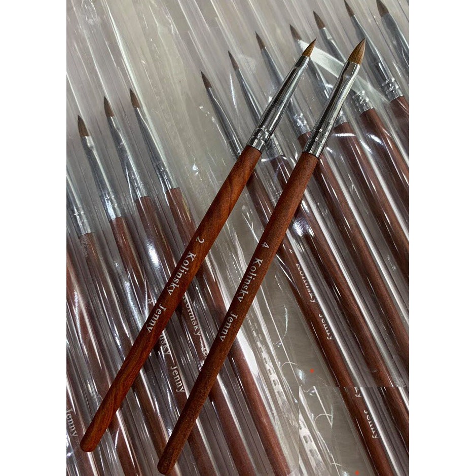 Cọ Bút Đắp Hoa Bột Nổi Hiệu Kolinsky Jenny Số 2, 4 Lông Đẹp Chuẩn - Lẻ 1 Cây