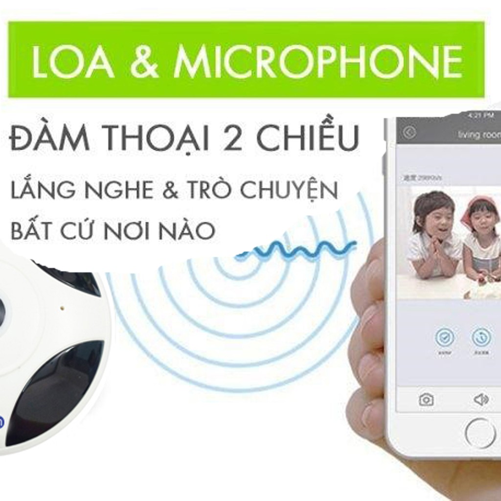 Camera IP Wifi 2.0MP ốp trần Panorama Vitacam VR1080 - Góc nhìn toàn cảnh 360 độ