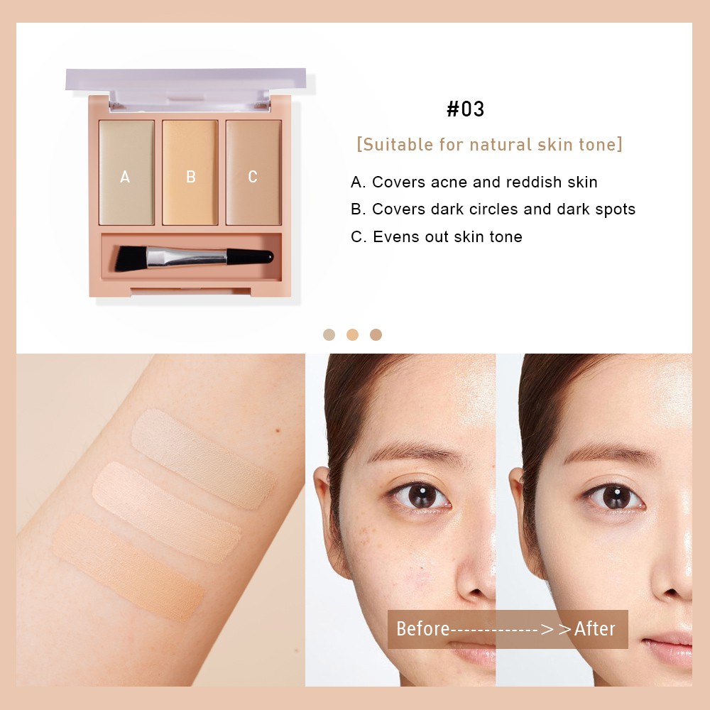 [Hàng mới về] Kem che khuyết điểm Saniye 3 màu lâu trôi chất lượng cao R8017 | BigBuy360 - bigbuy360.vn