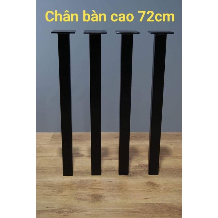 Chân bàn sắt cao 72cm, 1 bộ gồm 4 chân nhé, kiểu chân trụ thẳng vuông 30x30 tặng kèm 16con ốc....