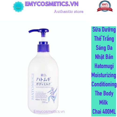 Sữa Dưỡng Thể Dưỡng Sáng Da Nhật Bản Hatomugi Moisturizing &amp; Conditioning The Body Milk 400ML