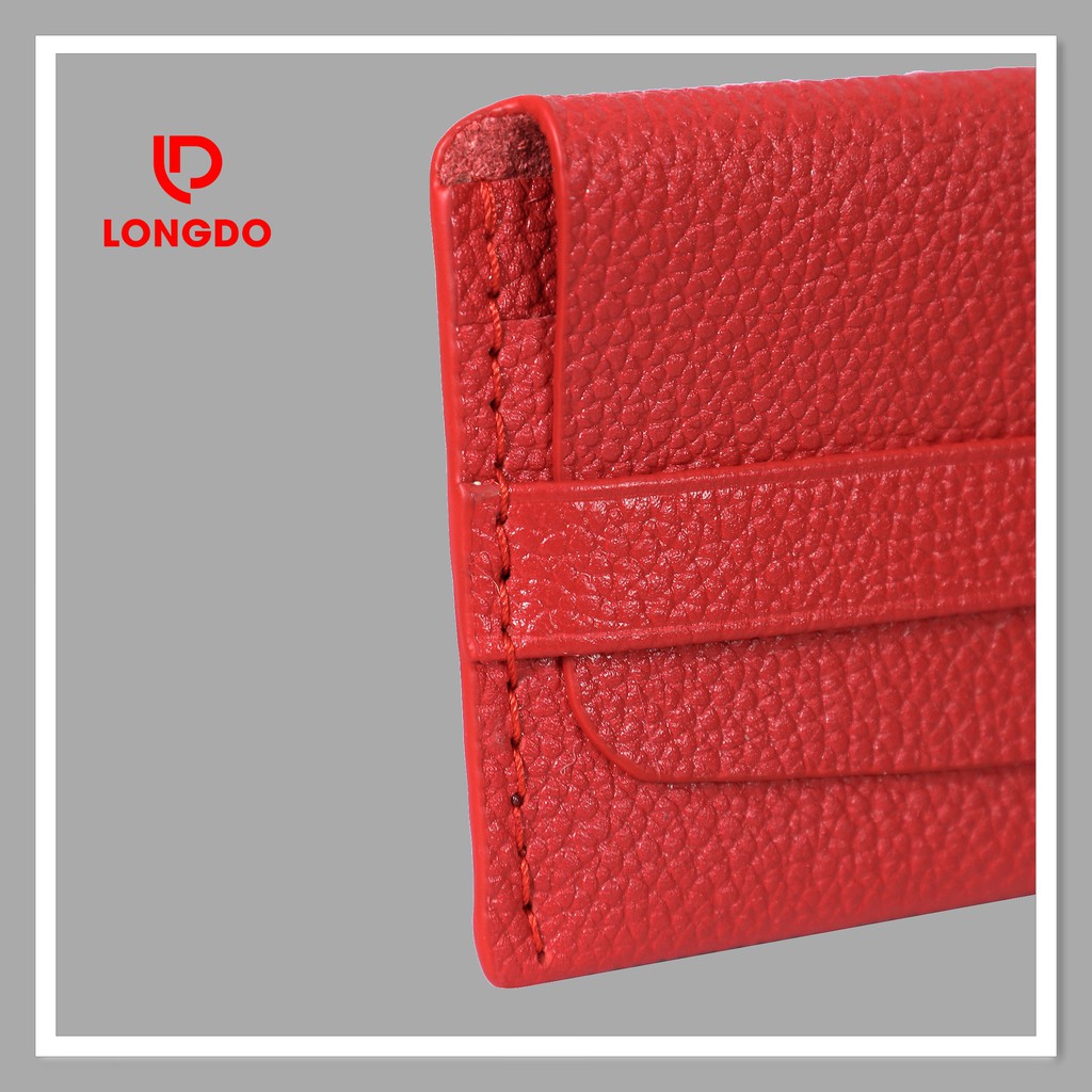 Ví đựng thẻ nữ - Cam kết 100% da bò thật - Hàng chính hãng thương hiệu Longdo Leather - C01