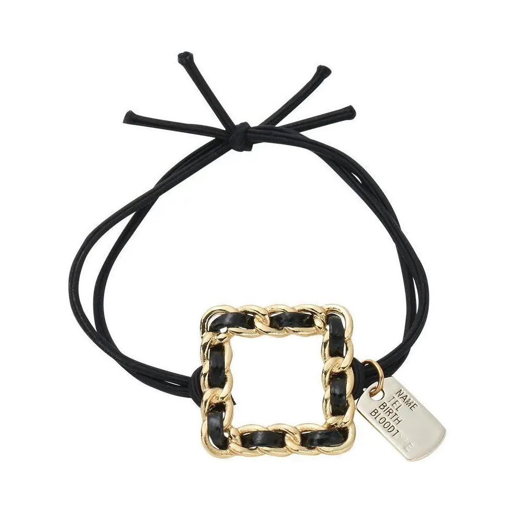 Dây Cột Tóc Cao Su Co Giãn Phối Dây Xích Kim Loại Tròn / Trái Tim Thời Trang Đơn Giản Cho Nữ