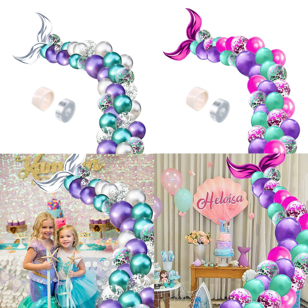 Bộ bong bóng nàng tiên cá Trang trí tiệc sinh nhật cho trẻ em Bữa tiệc chủ đề động vật