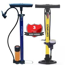 Bơm siêu nhẹ xe đạp xe máy Stanleys có đồng hồ [Bảo Hành 3 năm]