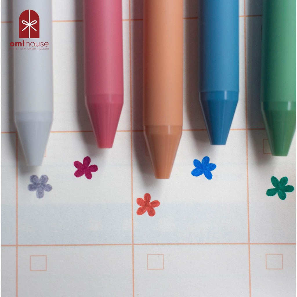 Bộ bút bi gel KACO PURE dòng MORANDI 5 MÀU ngòi 0.5mm