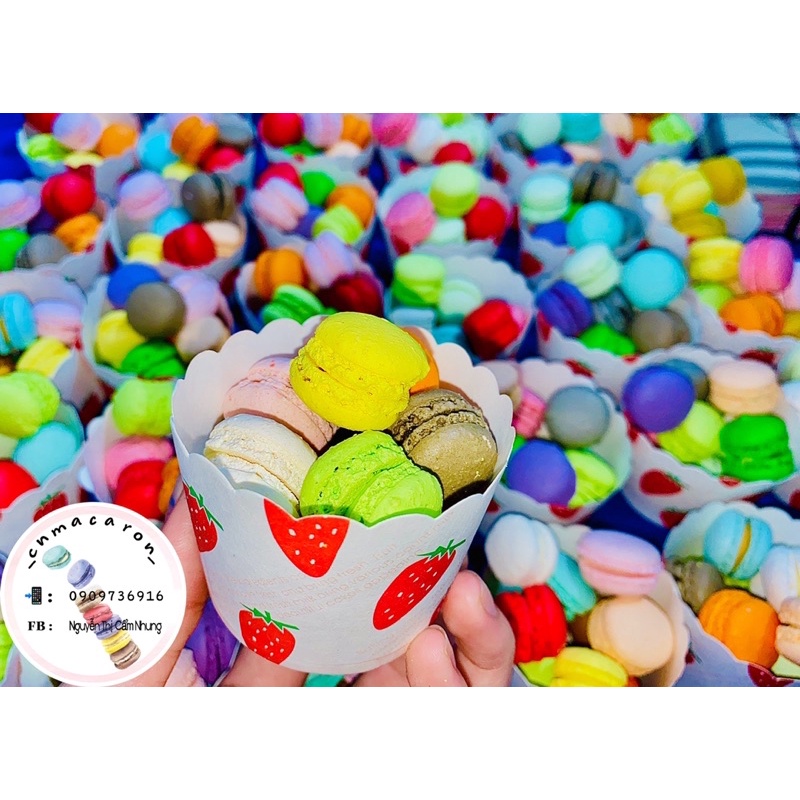 10 Bánh macaron kèm hộp như hình