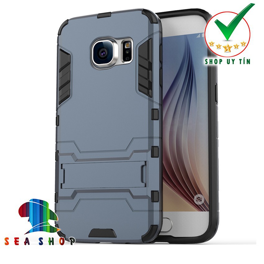 Ốp lưng Samsung Galaxy S7 Edge Iron man chống sốc - Siêu bền - Có chân chống xem phim