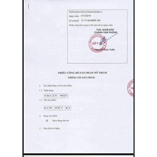 Kem bôi da thuần mộc thanh mộc hương 16g chính hãng
